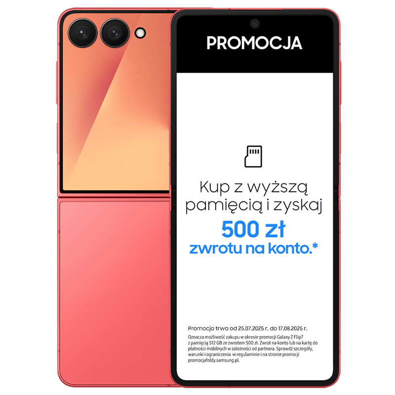 Samsung Galaxy Z FLIP7 czerwony front promocja