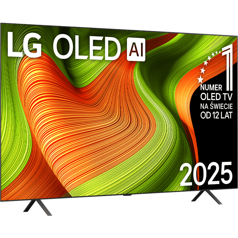 Telewizor LG 65″ 65B56LA OLED AI B5 4K czarny front prawy obrót