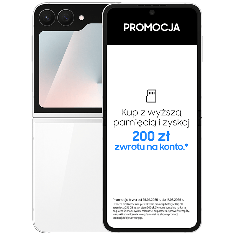 Samsung Galaxy Z FLIP7 FE 5G bialy front promocja